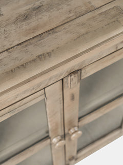 Rustic Shores Watch Hill Weathered Grey Rustic Shore 4 Door Low Accent Cabinet - Ornate Home