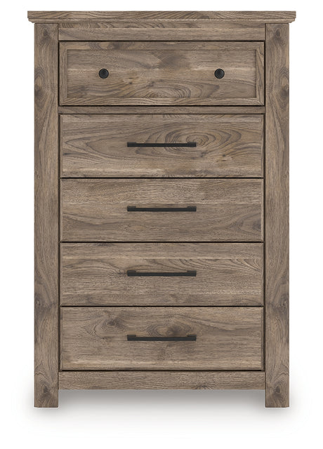 Rusticott Brown Five Drawer Chest - Ornate Home