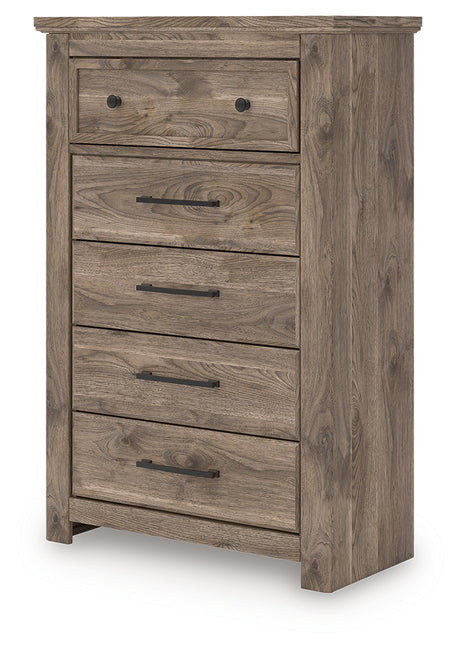 Rusticott Brown Five Drawer Chest - Ornate Home