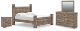 Rusticott Brown King Poster Bed, Dresser, Mirror and Nightstand (Online Special Price) - Ornate Home