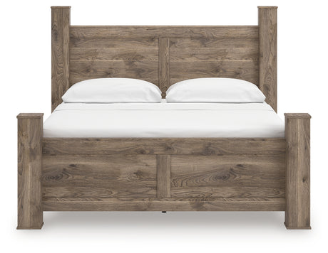 Rusticott Brown King Poster Bed, Dresser, Mirror and Nightstand - Ornate Home