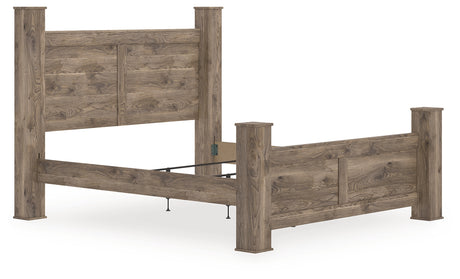 Rusticott Brown King Poster Bed, Dresser, Mirror and Nightstand - Ornate Home