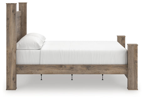 Rusticott Brown King Poster Bed, Dresser, Mirror and Nightstand - Ornate Home
