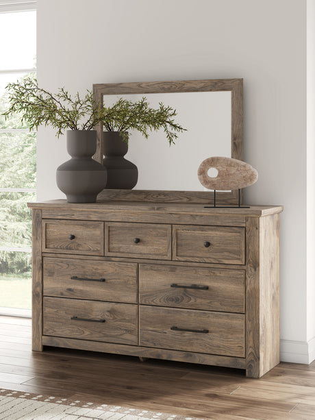 Rusticott Brown King Poster Bed, Dresser, Mirror and Nightstand - Ornate Home