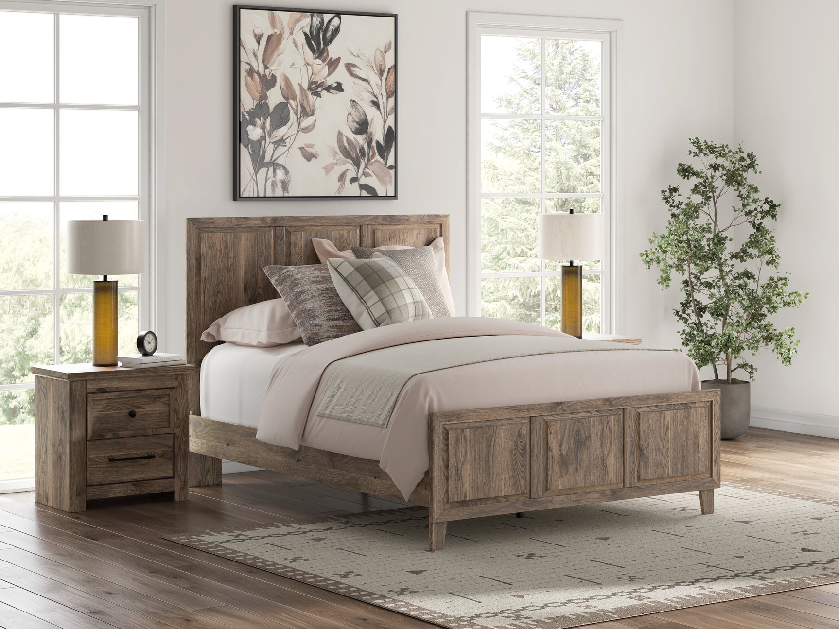 Rusticott Brown Queen Panel Bed, Dresser and Nightstand (Online Special Price) - Ornate Home