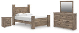 Rusticott Brown Queen Poster Bed, Dresser, Mirror and Nightstand (Online Special Price) - Ornate Home