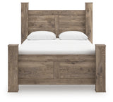 Rusticott Brown Queen Poster Bed, Dresser, Mirror and Nightstand - Ornate Home