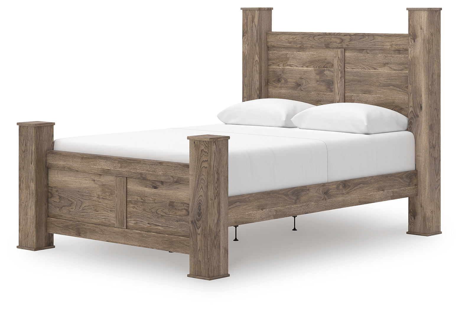Rusticott Brown Queen Poster Bed, Dresser, Mirror and Nightstand - Ornate Home