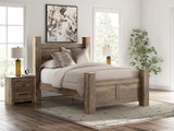 Rusticott Brown Queen Poster Bed, Dresser, Mirror and Nightstand - Ornate Home