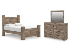 Rusticott Brown Queen Poster Bed, Dresser and Mirror (Online Special Price) - Ornate Home