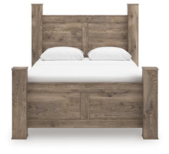 Rusticott Brown Queen Poster Bed, Dresser and Mirror - Ornate Home