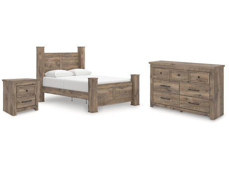 Rusticott Brown Queen Poster Bed, Dresser and Nightstand - Ornate Home