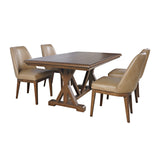 Ruston Buff Trestle Dining Table w/ 4 Chair - Ornate Home
