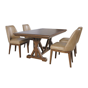 Ruston Buff Trestle Dining Table w/ 4 Chair - Ornate Home