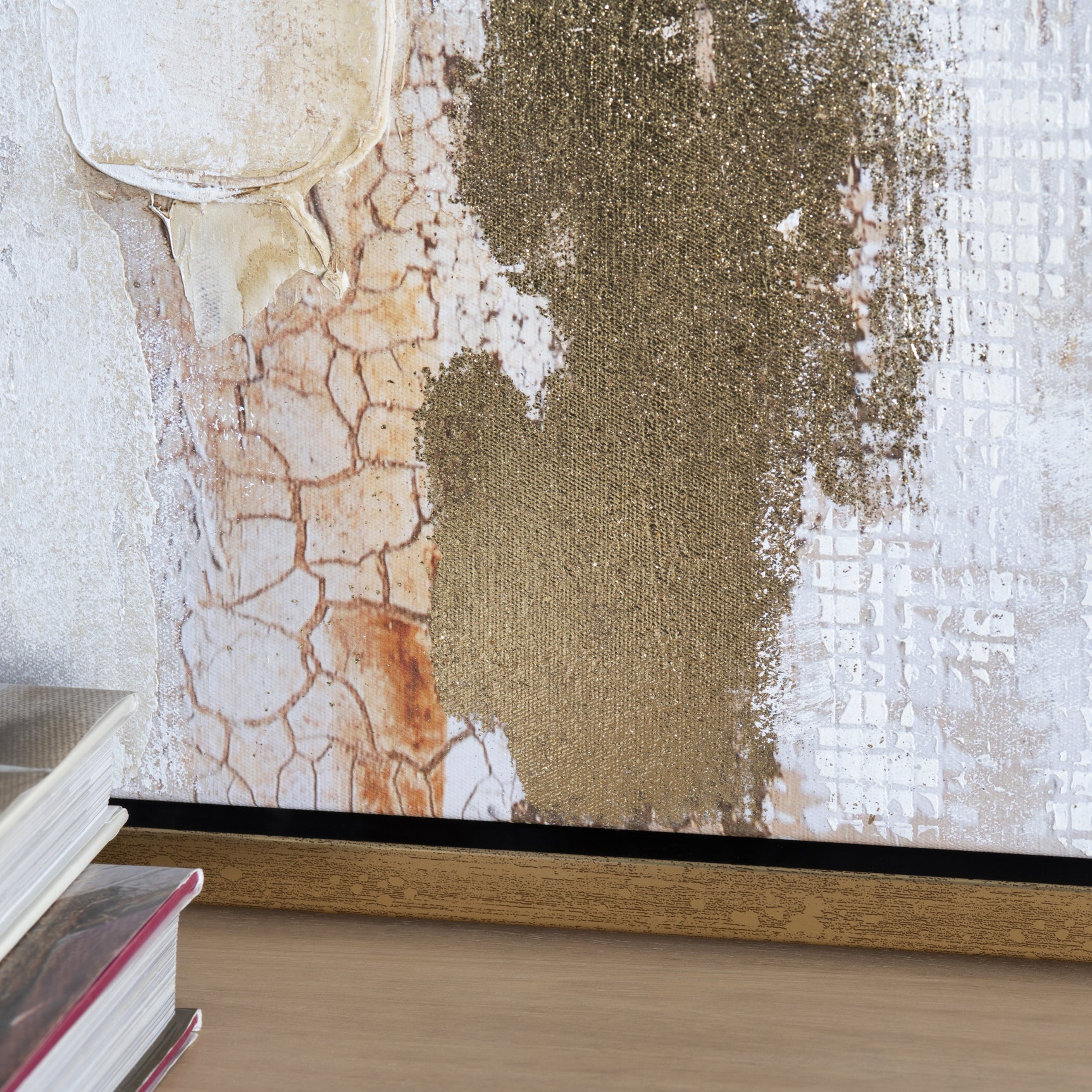 Rusty Lines Gold/Blue Canvas