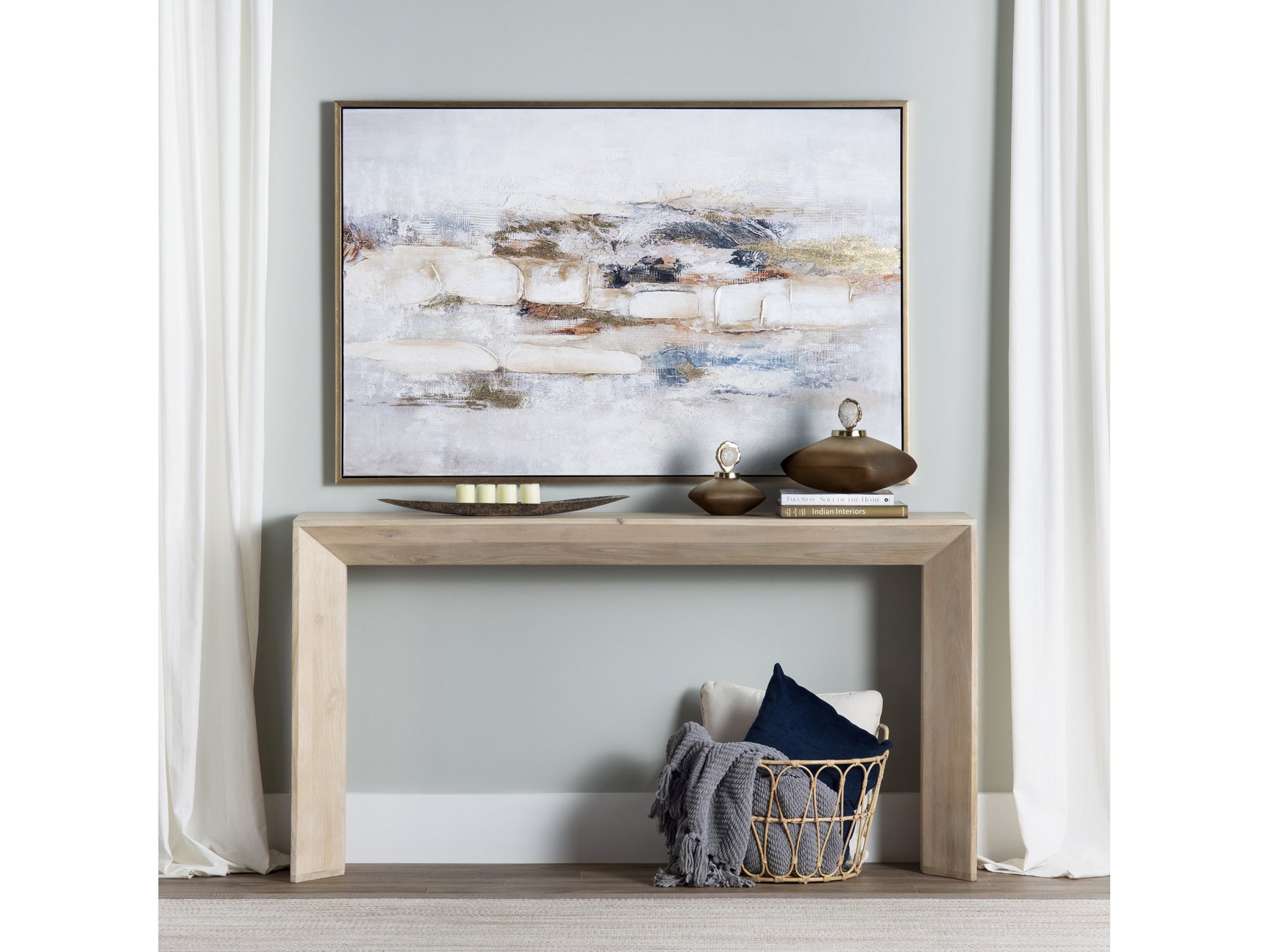 Rusty Lines Gold/Blue Canvas