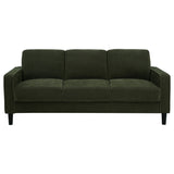Ruth Matcha Green 2-piece Fabric Upholstered Track Arm Sofa and Loveseat - Ornate Home