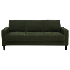 Ruth Matcha Green 2-piece Fabric Upholstered Track Arm Sofa and Loveseat - Ornate Home