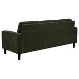 Ruth Matcha Green 2-piece Fabric Upholstered Track Arm Sofa and Loveseat - Ornate Home