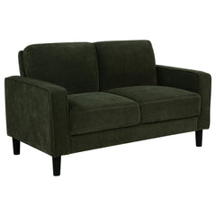 Ruth Matcha Green 2-piece Fabric Upholstered Track Arm Sofa and Loveseat - Ornate Home