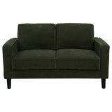 Ruth Matcha Green 2-piece Fabric Upholstered Track Arm Sofa and Loveseat - Ornate Home
