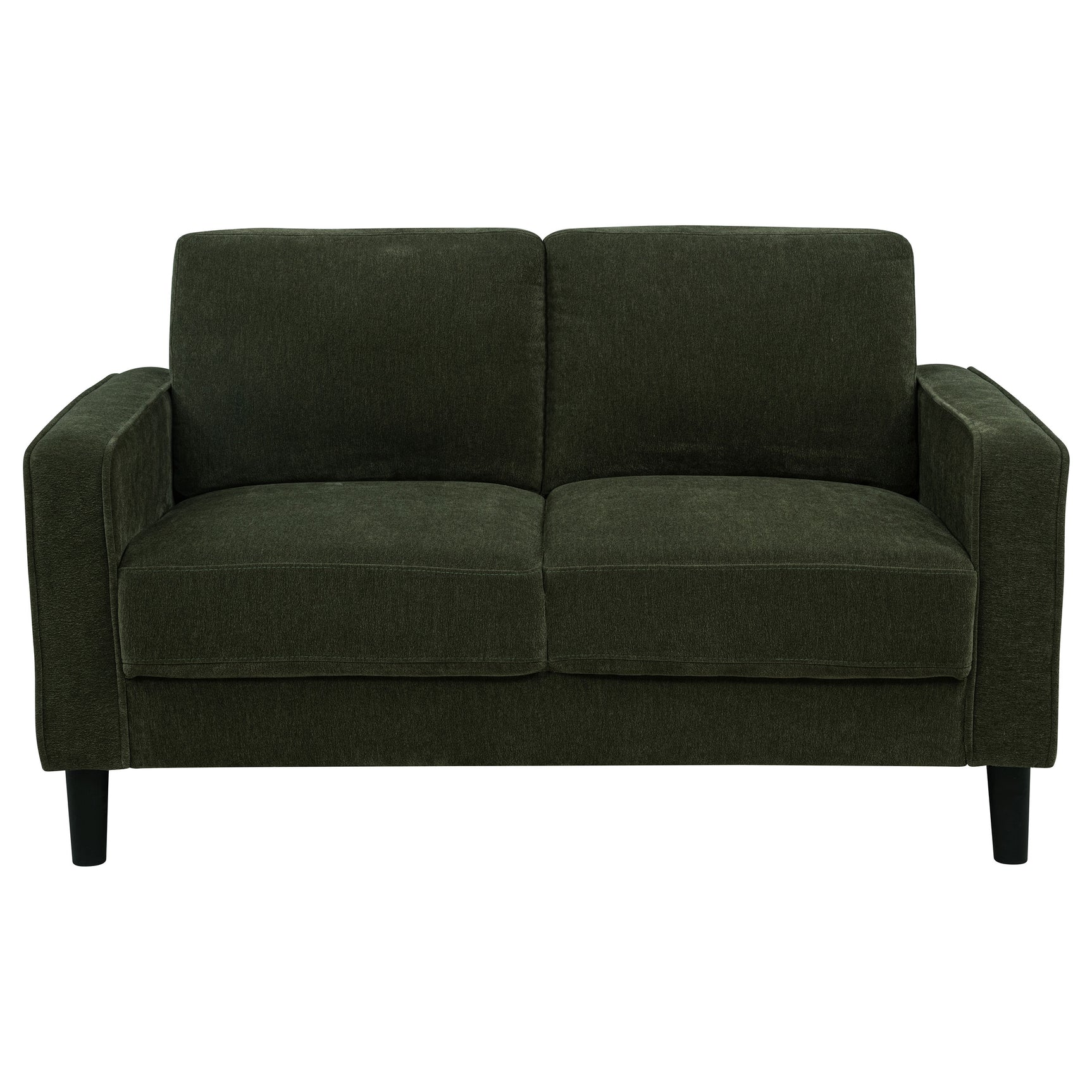 Ruth Matcha Green 2-piece Fabric Upholstered Track Arm Sofa and Loveseat - Ornate Home