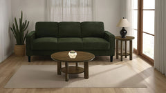 Ruth Matcha Green 2-piece Fabric Upholstered Track Arm Sofa and Loveseat - Ornate Home