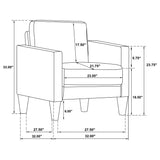 Ruth Matcha Green 3-piece Fabric Upholstered Track Arm Sofa Set - Ornate Home