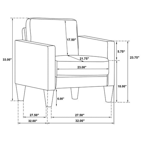 Ruth Matcha Green 3-piece Fabric Upholstered Track Arm Sofa Set - Ornate Home
