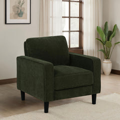 Ruth Matcha Green 3-piece Fabric Upholstered Track Arm Sofa Set - Ornate Home