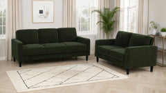 Ruth Matcha Green 3-piece Fabric Upholstered Track Arm Sofa Set - Ornate Home