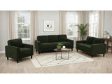 Ruth Matcha Green 3-piece Fabric Upholstered Track Arm Sofa Set - Ornate Home