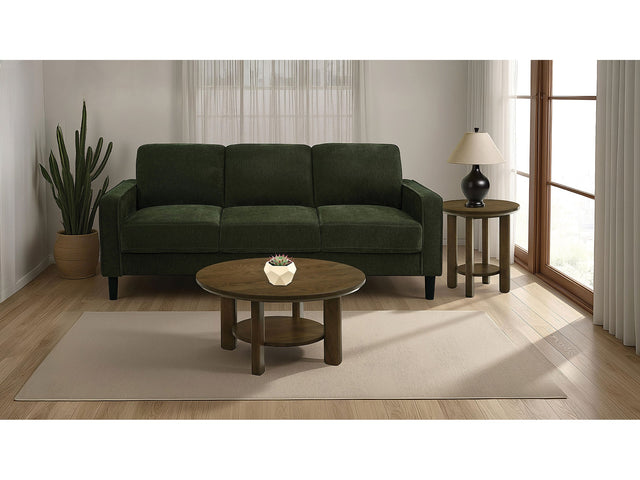 Ruth Matcha Green 77-inch Fabric Upholstered Track Arm Sofa - Ornate Home