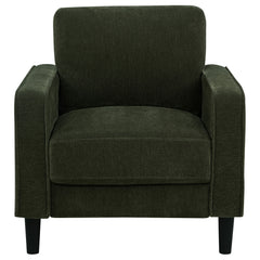 Ruth Matcha Green Fabric Upholstered Track Arm Accent Chair - Ornate Home