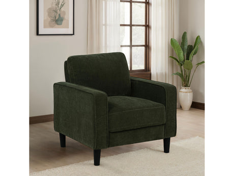 Ruth Matcha Green Fabric Upholstered Track Arm Accent Chair - Ornate Home
