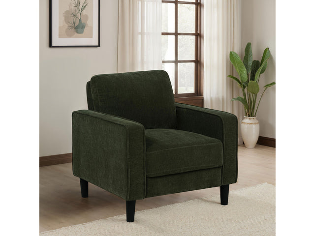 Ruth Matcha Green Fabric Upholstered Track Arm Accent Chair - Ornate Home