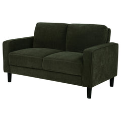Ruth Matcha Green Fabric Upholstered Track Arm Loveseat - Ornate Home
