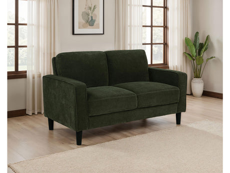 Ruth Matcha Green Fabric Upholstered Track Arm Loveseat - Ornate Home