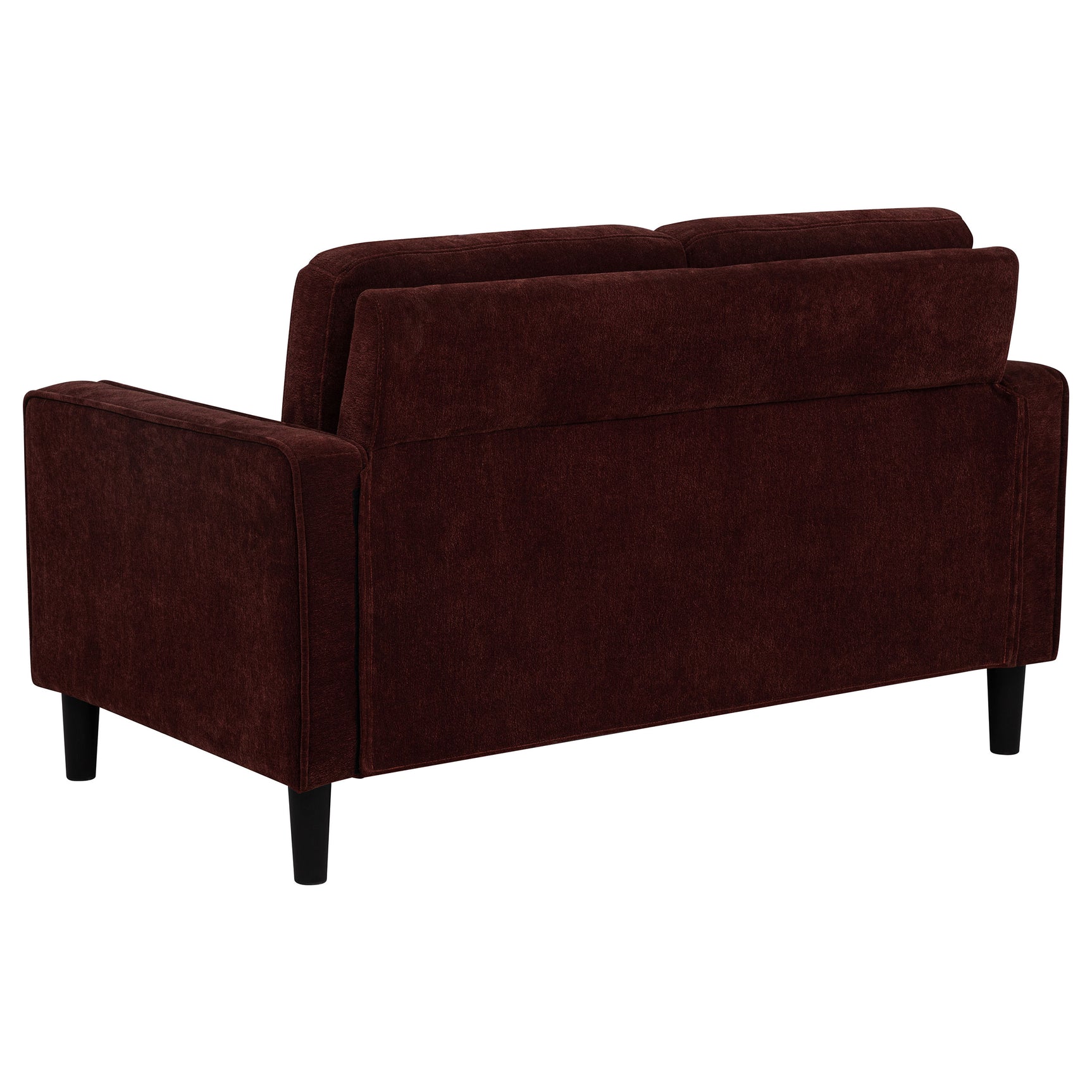 Ruth Rust Red 2-piece Fabric Upholstered Track Arm Sofa and Loveseat - Ornate Home