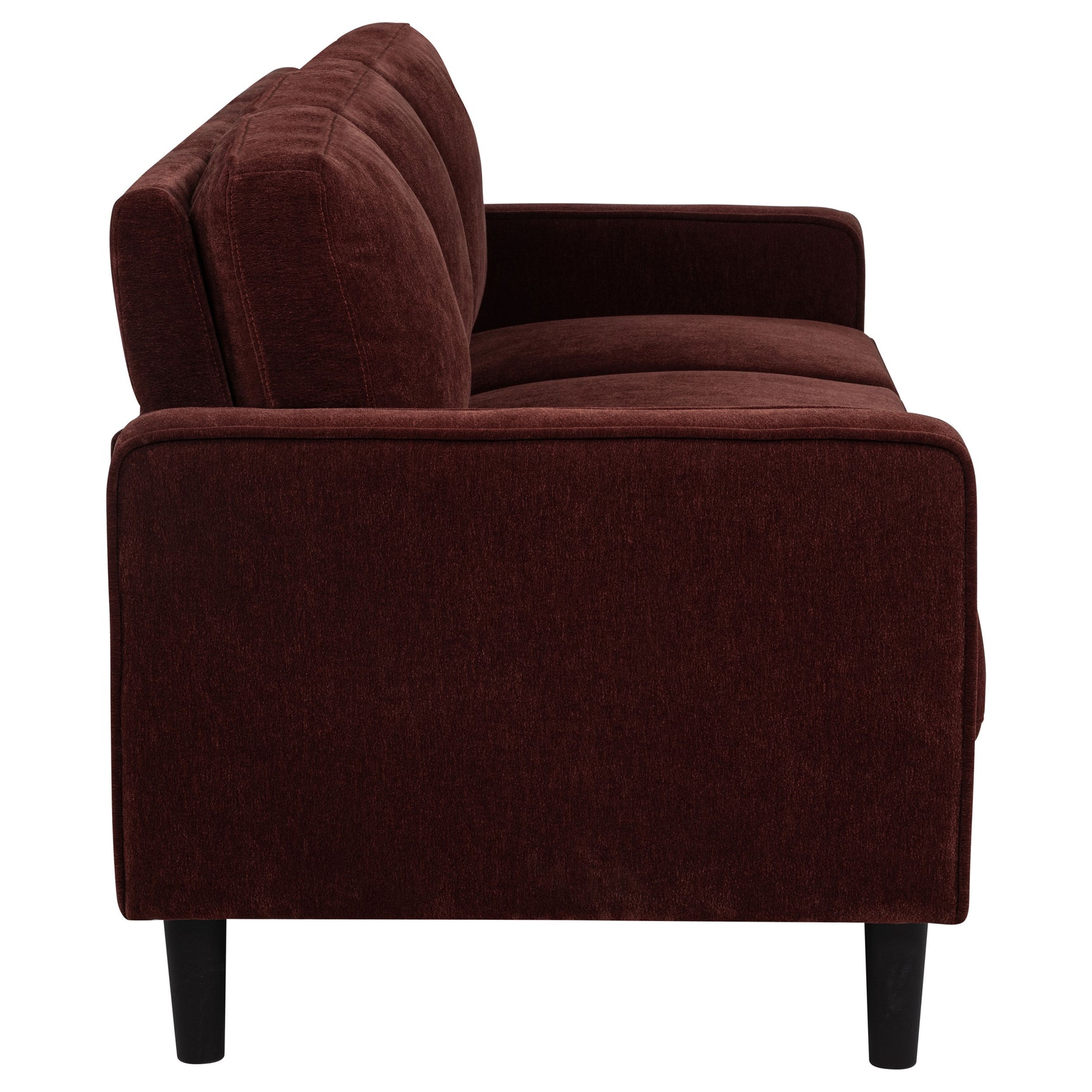 Ruth Rust Red 2-piece Fabric Upholstered Track Arm Sofa and Loveseat - Ornate Home