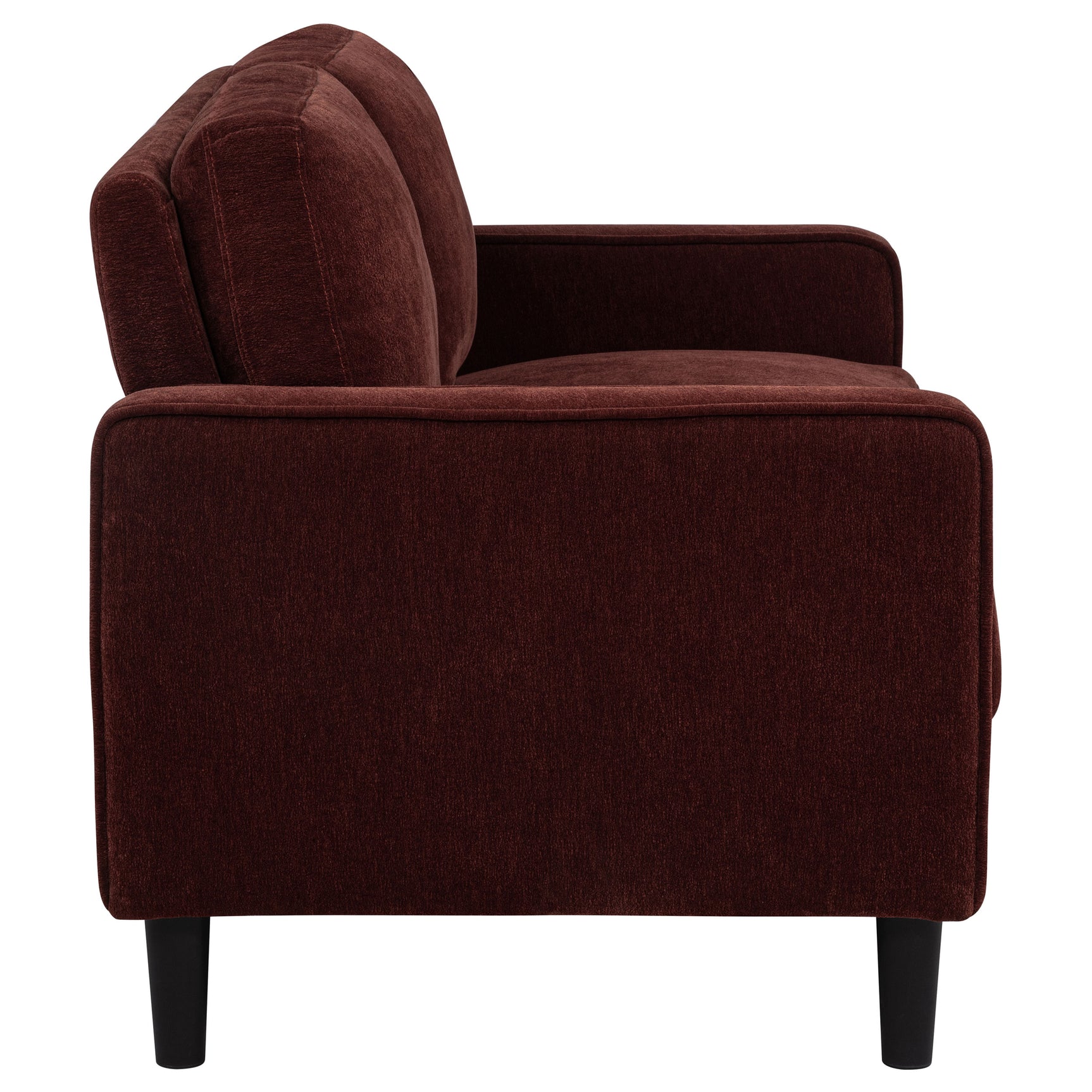 Ruth Rust Red 2-piece Fabric Upholstered Track Arm Sofa and Loveseat - Ornate Home