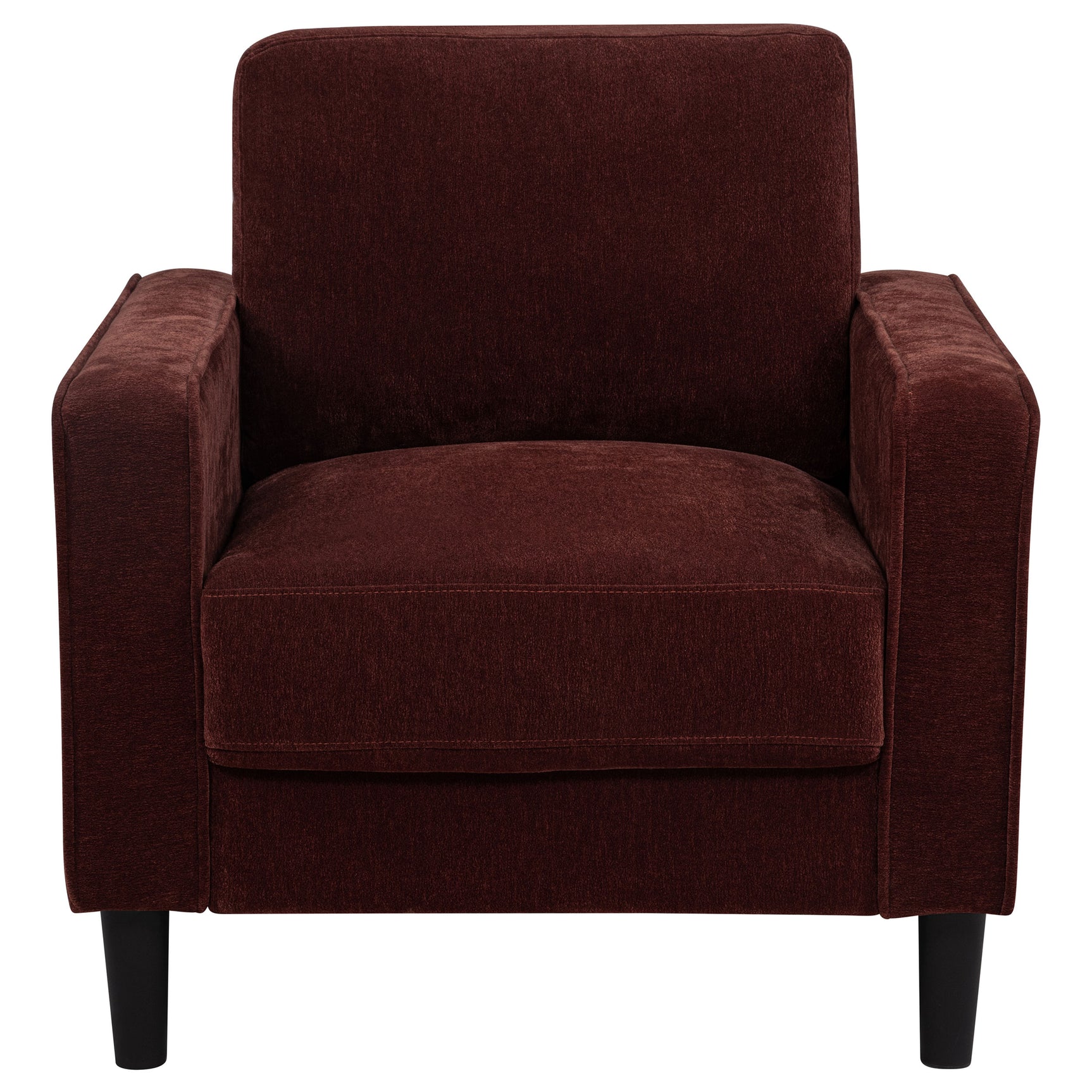 Ruth Rust Red 3-piece Fabric Upholstered Track Arm Sofa Set - Ornate Home
