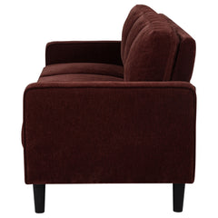 Ruth Rust Red 77-inch Fabric Upholstered Track Arm Sofa - Ornate Home