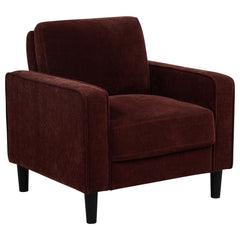 Ruth Rust Red Fabric Upholstered Track Arm Accent Chair - Ornate Home