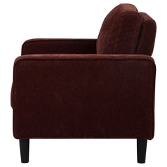 Ruth Rust Red Fabric Upholstered Track Arm Accent Chair - Ornate Home