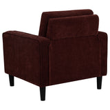 Ruth Rust Red Fabric Upholstered Track Arm Accent Chair - Ornate Home
