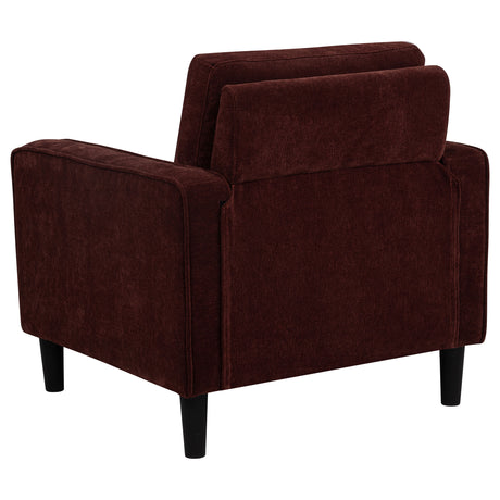 Ruth Rust Red Fabric Upholstered Track Arm Accent Chair - Ornate Home