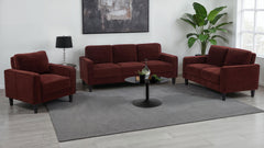 Ruth Rust Red Fabric Upholstered Track Arm Accent Chair - Ornate Home