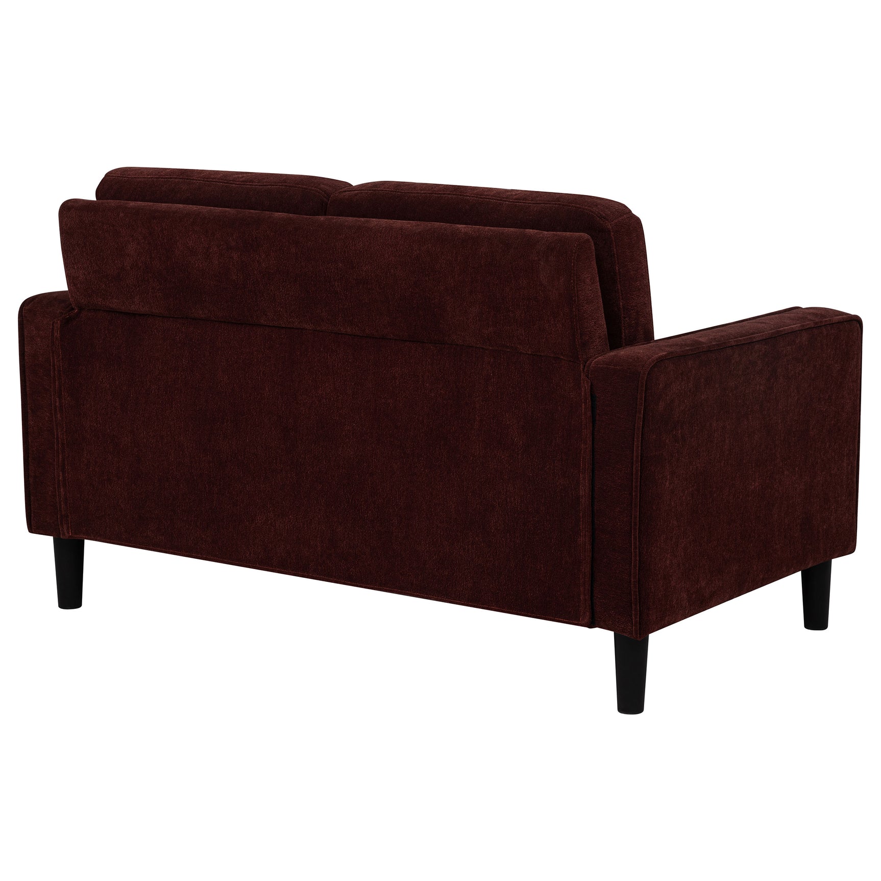 Ruth Rust Red Fabric Upholstered Track Arm Loveseat - Ornate Home