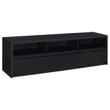 Rutland Black 78-inch 3-drawer TV Stand Media Console - Ornate Home